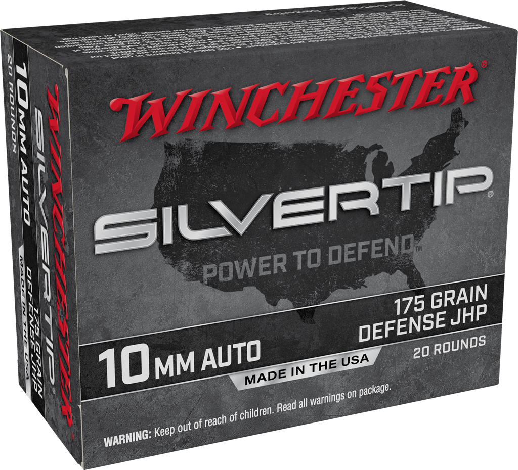 Winchester Super-X Handgun 10mm Auto 175 grain Silvertip Jacketed Hollow Point Centerfire Pistol Ammunition