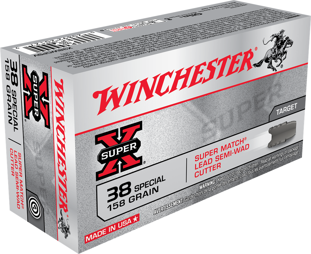 Winchester Super-X Handgun .38 Special 158 grain Lead Semi-Wadcutter Centerfire Pistol Ammunition