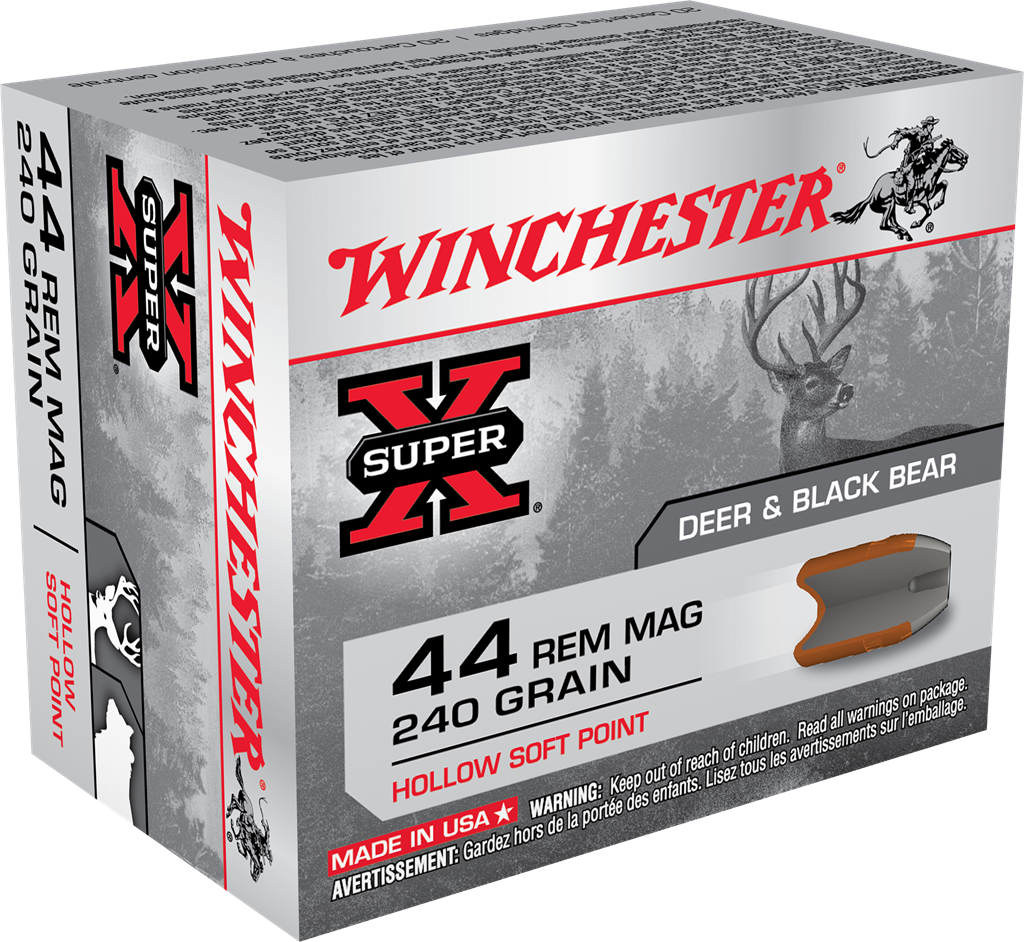 Winchester Super-X Handgun .44 Magnum 240 grain Hollow Soft Point Centerfire Pistol Ammunition