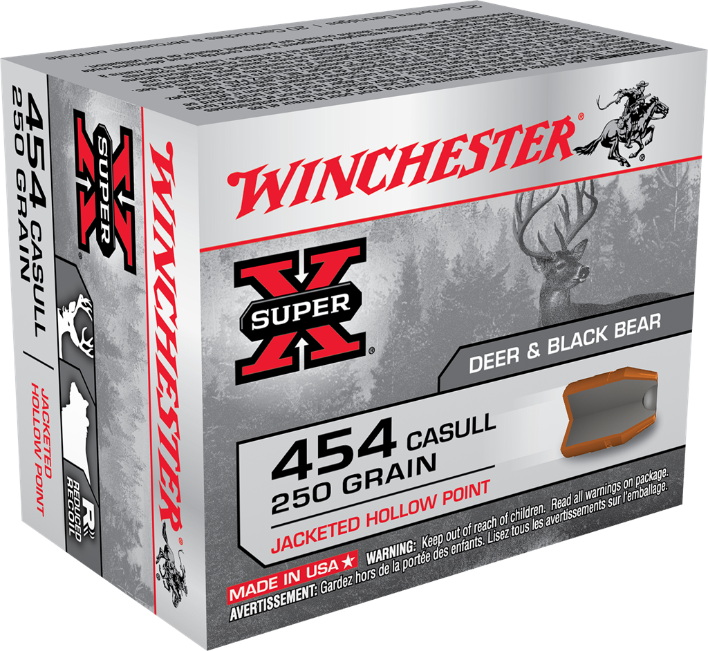 Winchester Super-X Handgun .454 Casull 250 grain Jacketed Hollow Point Centerfire Pistol Ammunition