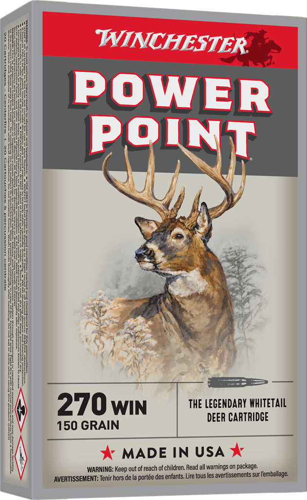 Winchester Super-X Rifle .270 Winchester 150 grain Power-Point Brass Cased Centerfire Rifle Ammunition