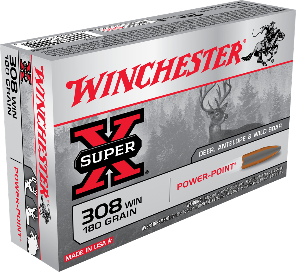 Winchester SUPER-X RIFLE .308 Winchester 180 grain Power-Point Brass Cased  Centerfire Rifle Ammunition | Up to 13% Off 5 Star Rating Free Shipping  over $49!