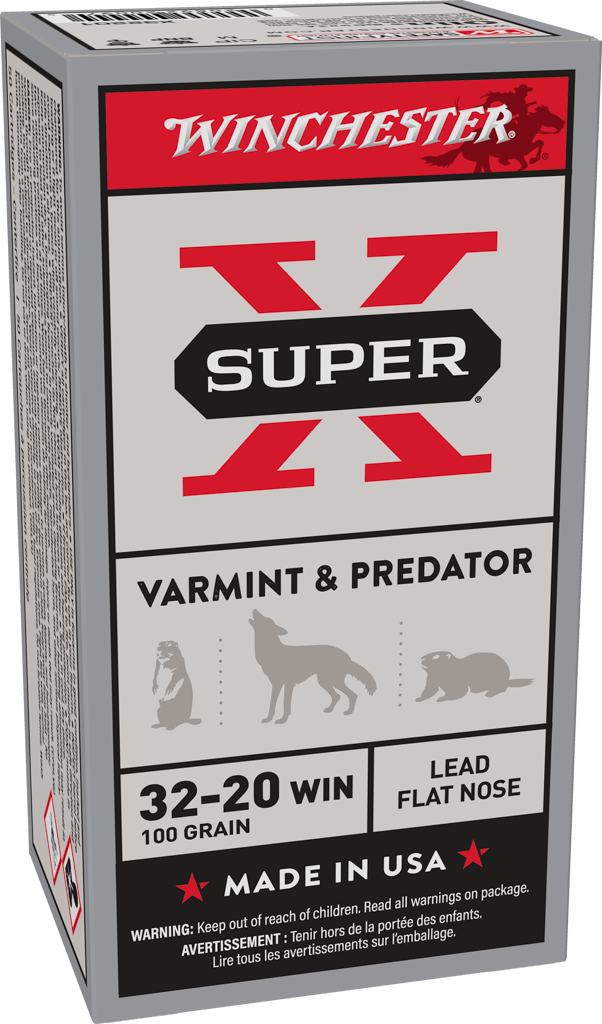 Winchester Super-X RIFLE .32-20 Winchester 100 grain Lead Flat Nose Brass Cased Centerfire Rifle Ammunition