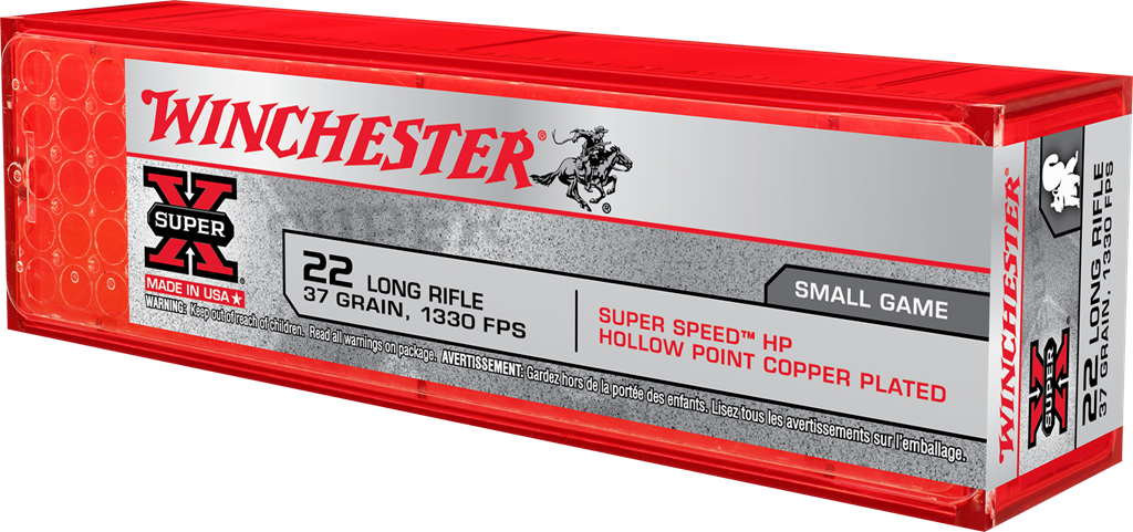 Winchester Super-X RIMFIRE .22 Long Rifle 37 grain Copper Plated Hollow Point Rimfire Ammunition