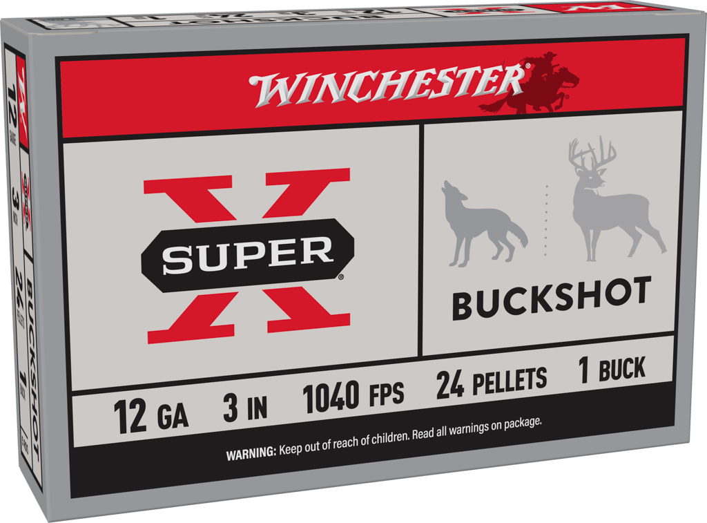 Winchester Super-X Shotshell 12 Gauge 24 Pellets 3" Shotgun Buckshot Ammunition