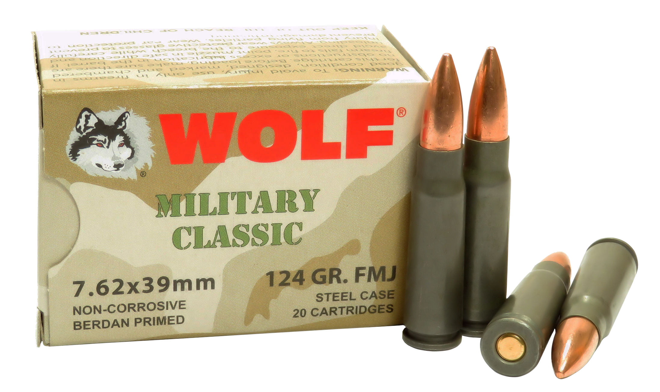 Wolf Ammo Military Classic 7 62x39mm 124gr Full Metal Jacket Bimetal Cased Centerfire Rifle Ammunition Free Shipping Over 49