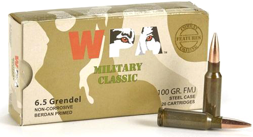 Wolf Ammo Military Classic Rifle Ammunition 6.5 Grendel 100gr FMJ 2690 fps