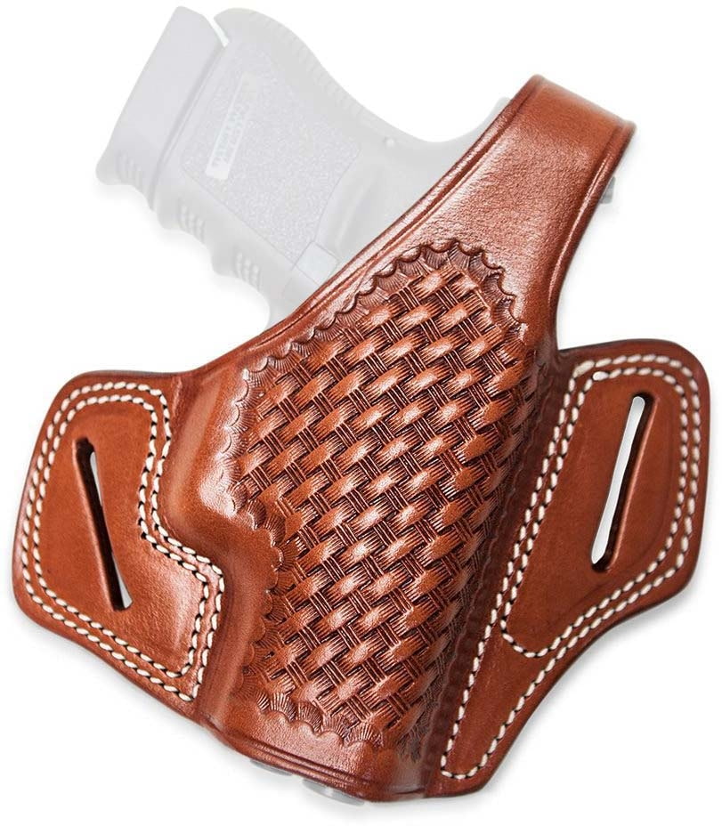 Cebeci Arms Glock Leather Basketweave Pancake Belt Holsters Up to 3.