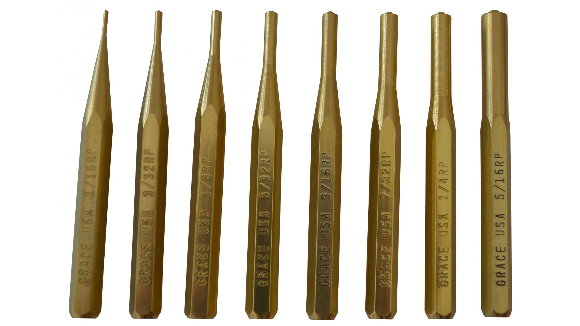 Grace USA 8 Piece Brass Roll Pin Punch Set 4.40 Off w/ Free Shipping