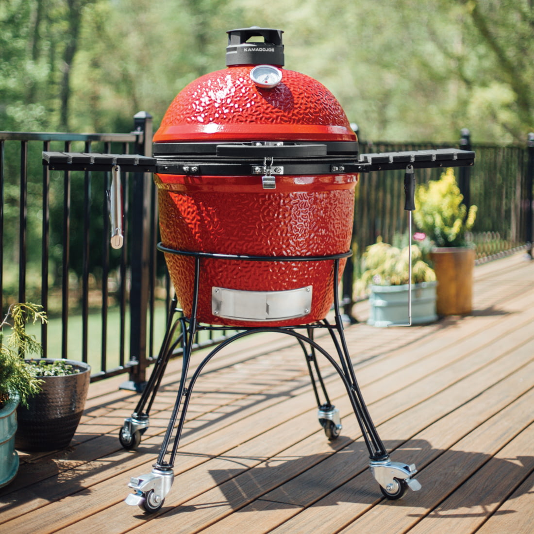 Kamado Joe Classic II 18 inch Charcoal Grill in Blaze Red Free