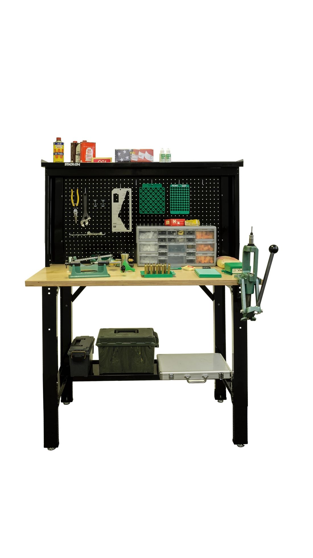 Stack-On RTA Steel Pro Reloading Bench with Adjustable Height 