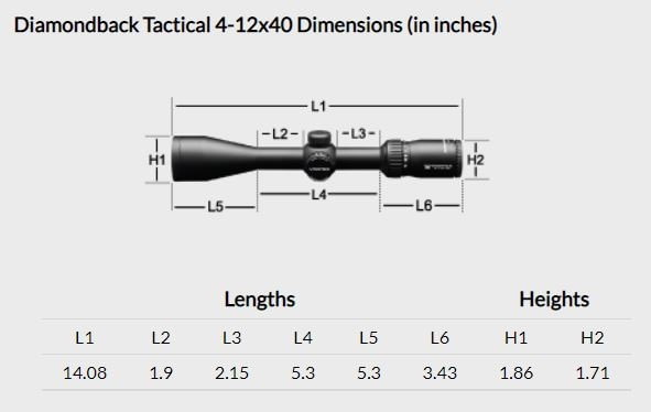 Vortex Diamondback Tactical 4-12x40mm 1in Tube Second Focal Plane Rifle ...